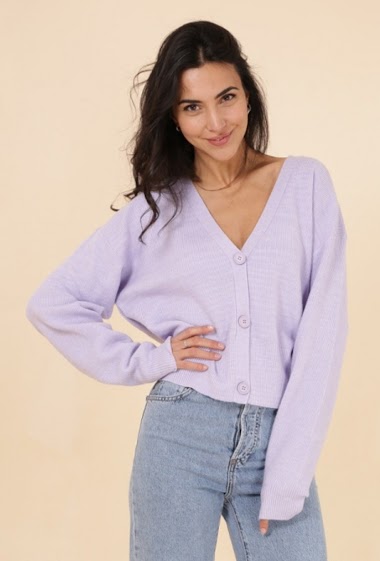 Oversized cardigan with buttons, long sleeves