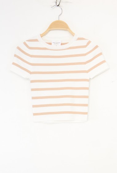 Wholesaler Van Der Rock - Striped knit crop shirt