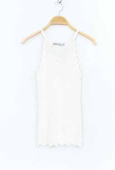 Wholesaler Van Der Rock - Soft and stretchy knit tank top with wavy edge