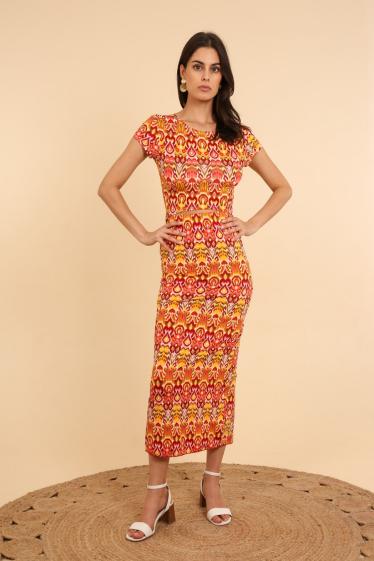 Wholesaler Van Der Rock - Long printed slit skirt