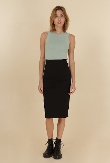 Wholesalers Van Der Rock - High waist skirt with long zip in the back