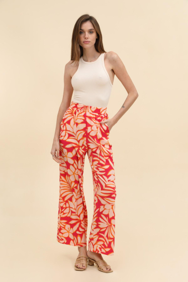 Wholesaler Van Der Rock - Flowy printed pants with elastic waistband