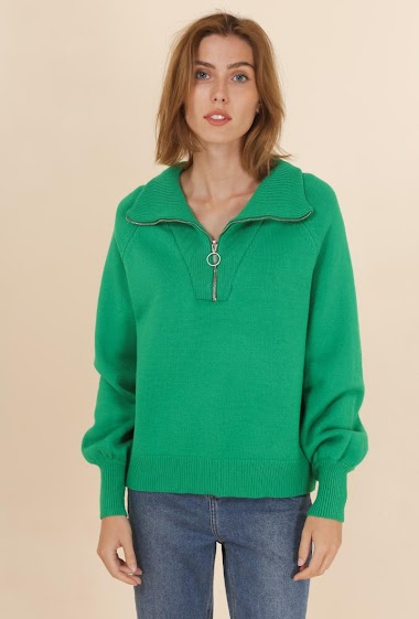 Wholesaler Van Der Rock - High neck sweater with zipper