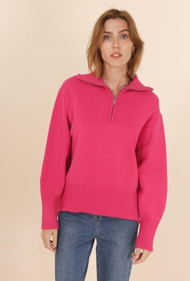 Wholesalers Van Der Rock - High neck sweater with zipper