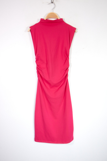 Großhändler Van Der Rock - Kleid mit hohem Kragen und plissierter Taille