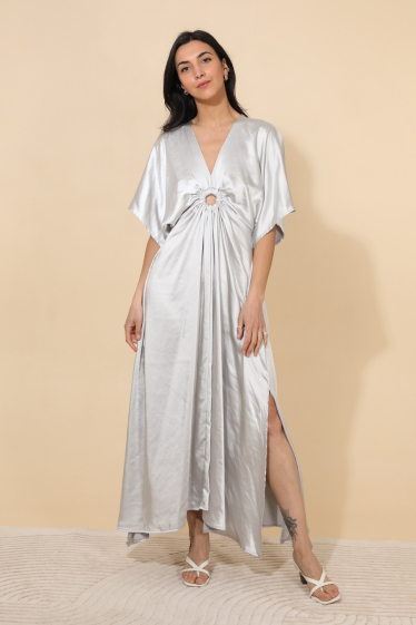 Wholesaler Van Der Rock - Long dress in heavy satin with a luxurious drape