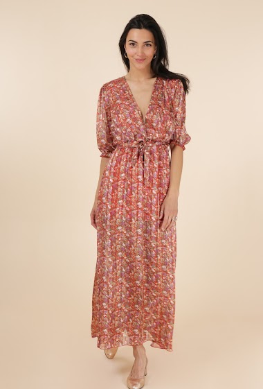 Wholesaler Van Der Rock - Long dress in fluid printed fabric