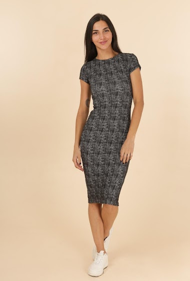 Wholesaler Van Der Rock - Short-sleeved textured dress