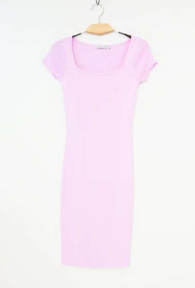 Wholesaler Van Der Rock - Short-sleeved square-neck tight dress