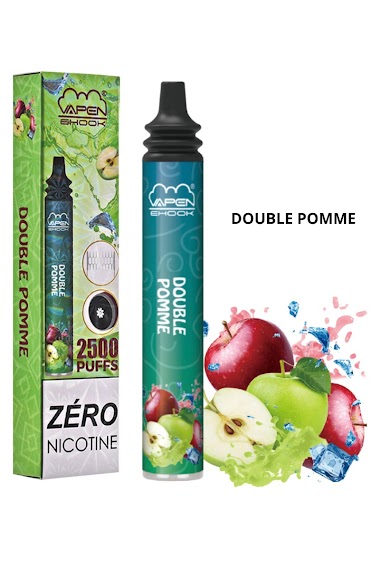 Grossiste VAPEN - 2500 puff 0% nicotine Double Pomme