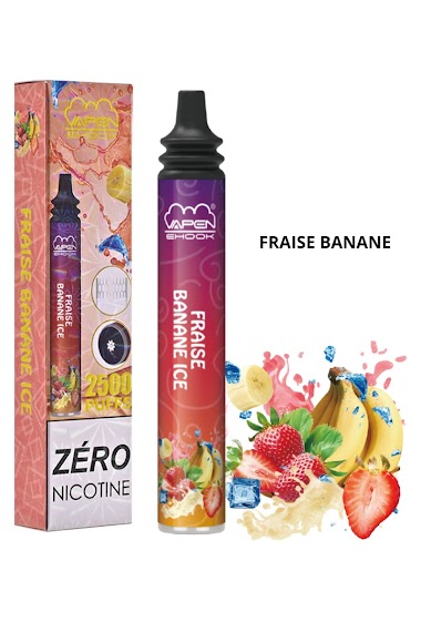 Grossiste VAPEN - 2500 puff 0% nicotine Fraise Banane
