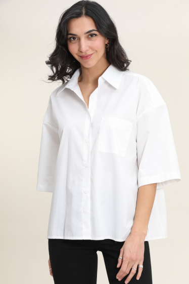 Wholesaler Vega's - Shirt with 3/4 sleeves and pleated back
