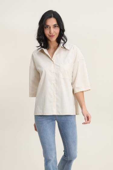 Wholesaler Vega's - Shirt with 3/4 sleeves and pleated back