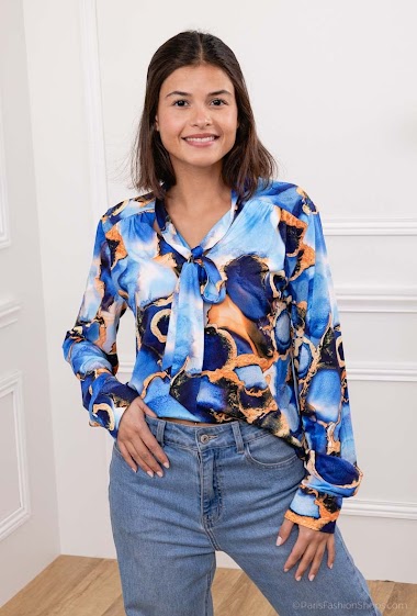 Wholesaler Vega's - Printed blouse with knot