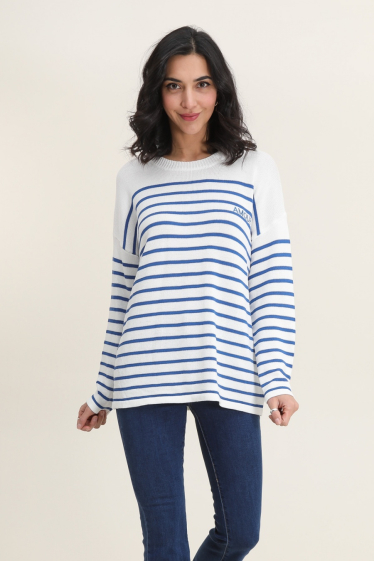 Wholesaler Vega's - AMOUR striped sweater