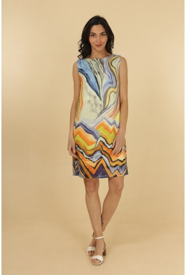 Großhändler Vega's - Kleid mit abstraktem Print