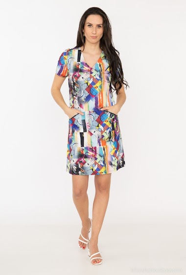 Großhändler Vega's - Kleid mit grafischem Print