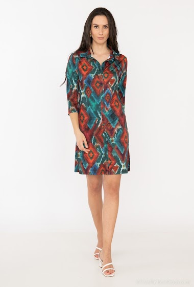 Wholesaler Vega's - Printed shirt dress