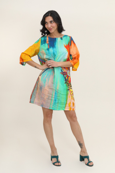 Großhändler Vega's - Kleid mit abstraktem Print