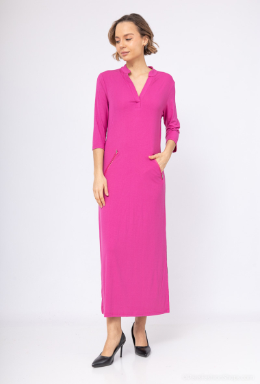 Wholesaler Vega's - Long printed dress with side slit