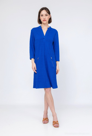 Wholesaler Vega's - Printed mid-length dress with pockets