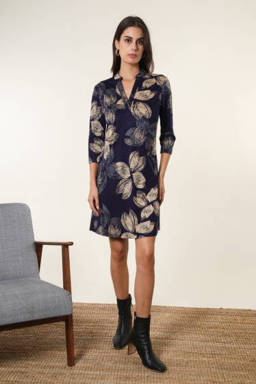 Wholesaler Vega's - Printed midi dress with pockets