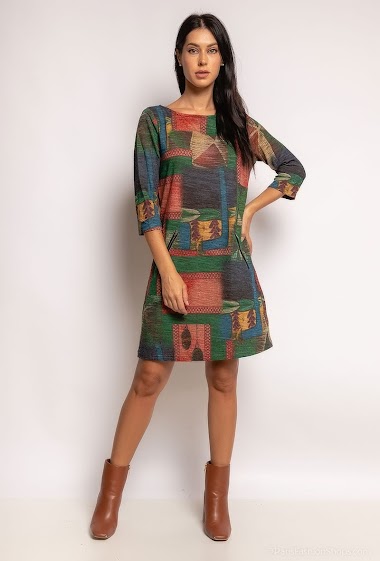 Großhändler Vega's - Printed stretch dress