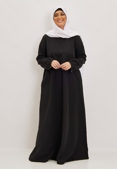 Grossiste Veijab - ROBE ABAYA CLOCHE MANCHES BOUTONS