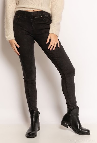 Grossiste Vera Fashion - Jeggings léger molleton avec deux poches derrière