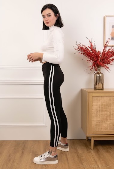 Grossiste Vera Fashion - Legggings avec double bandes latérales