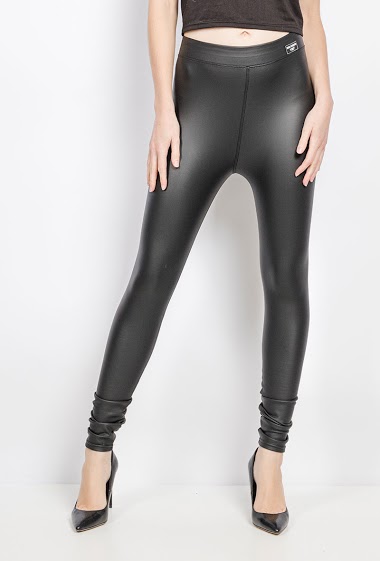 Wholesaler Vera Fashion - Fake leather leggings with light fleece