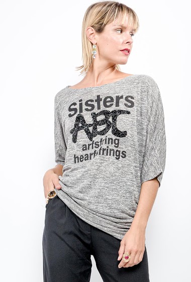 Wholesaler Vera Fashion - T-shirt SISTER ABC