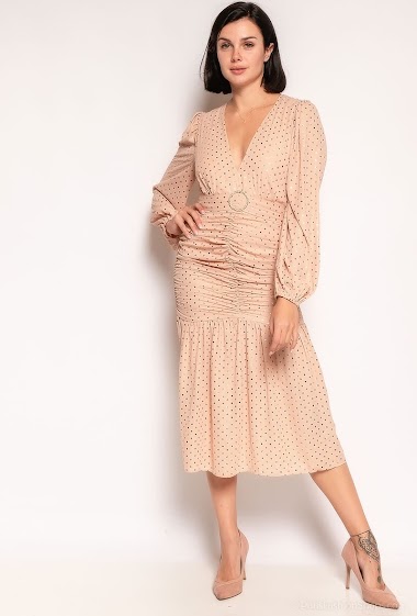 Wholesaler Vera & Lucy - Draped dress with metallized dots
