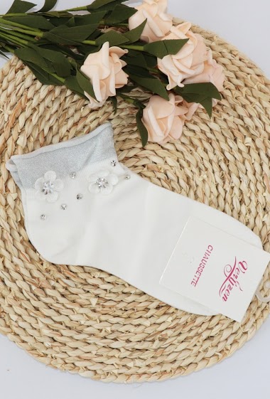 Flower applique socks