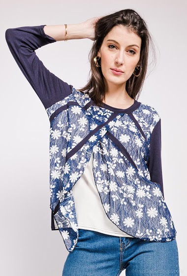 Wholesaler Veti Style - Blouse with lace