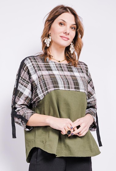 Wholesaler Veti Style - Bi-material blouse