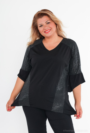 Wholesaler Veti Style - Bi-material sequin blouses