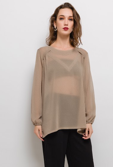 Wholesaler Veti Style - Transparent spotted blouse