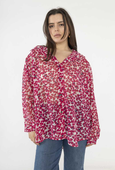 Wholesaler Veti Style - Printed voile shirts with lurex