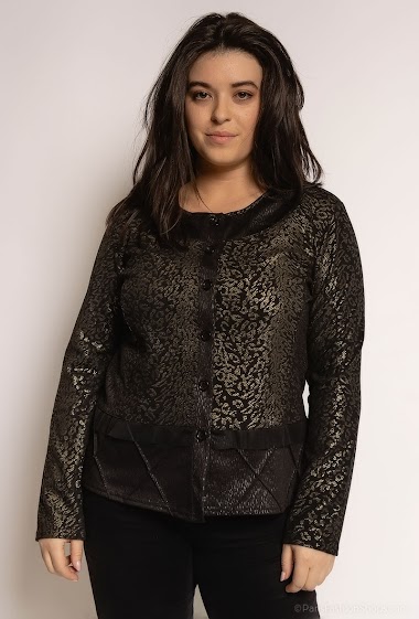 Wholesalers Veti Style - Cardigan with leopard print
