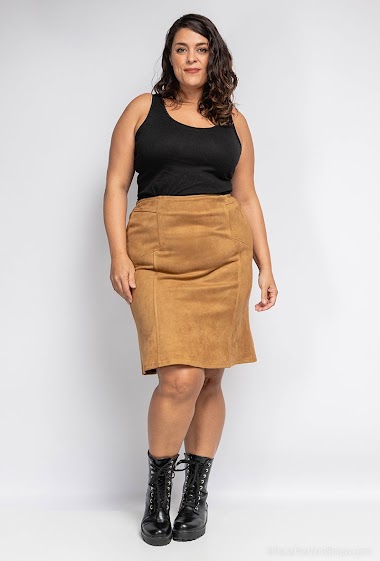 Wholesaler Veti Style - Faux suede skirt