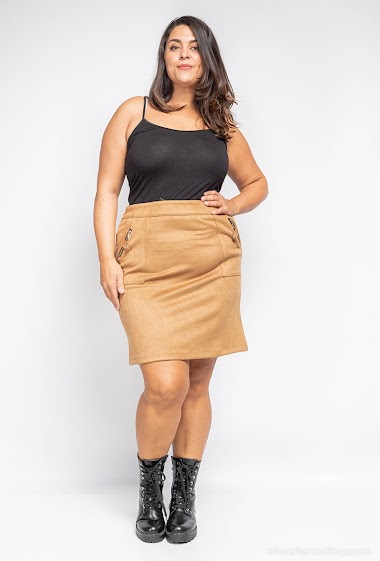 Wholesaler Veti Style - faux suede bodyconskirt