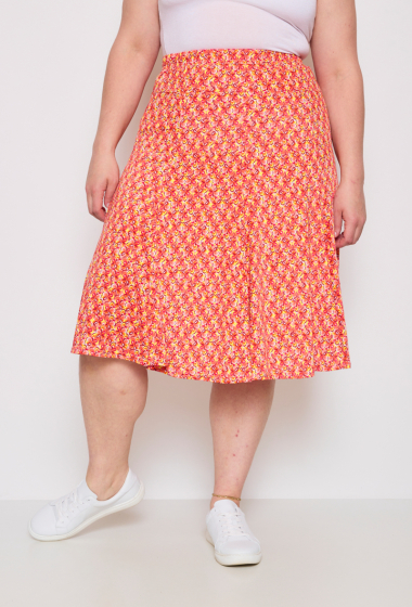 Wholesaler Veti Style - Flared lined printed skirt