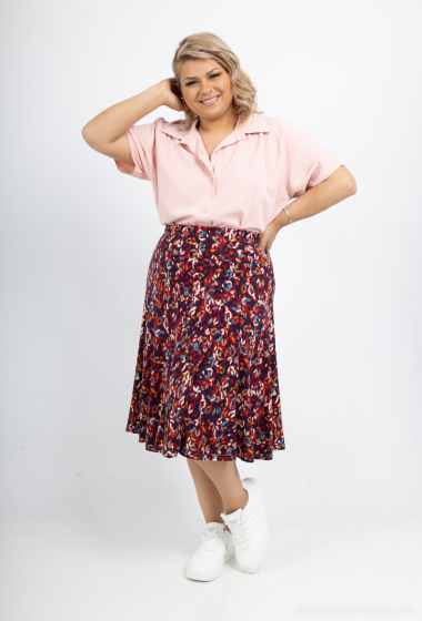 Wholesaler Veti Style - Flared doublet printed skirt