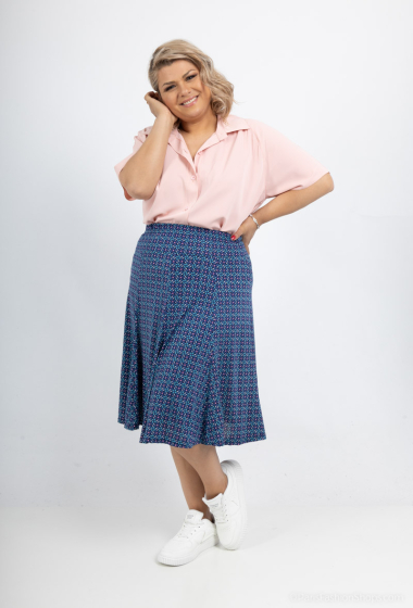 Wholesaler Veti Style - Flared doublet printed skirt