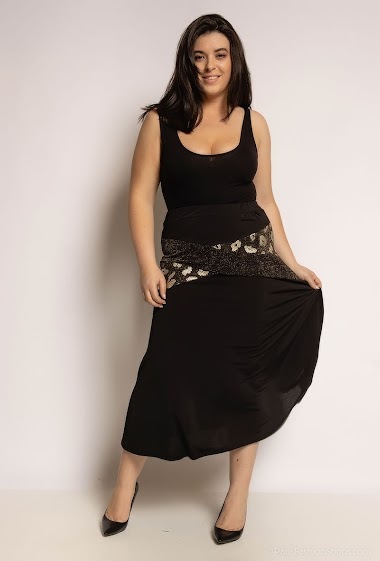 Wholesaler Veti Style - Midi skirt with sparkly detail