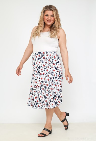 Wholesaler Veti Style - Floral  print midi skirt