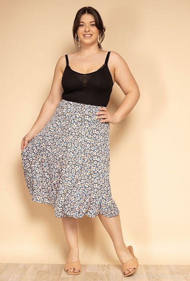 Wholesaler Veti Style - Flower print midi skirt