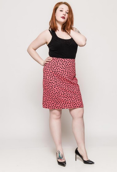 Wholesaler Veti Style - Spotted stretch skirt