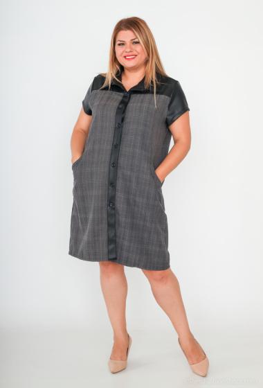 Wholesaler Veti Style - Bi-material shirt dress